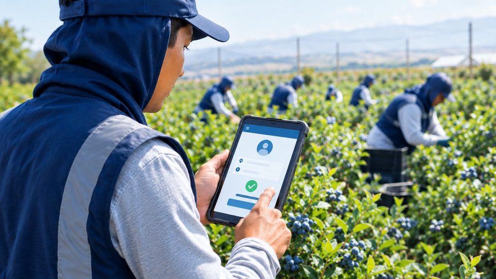 Control de asistencia de personal de campo desde una tablet en un fundo agroexportador